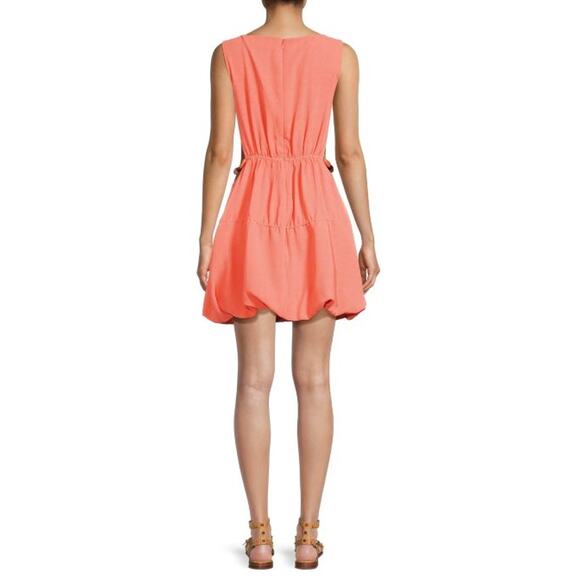 Jonathan Simkhai Peach Romy Cutout Bead Sleeveless Boat Neck Bubble Mini Dress 8 - Picture 2 of 16